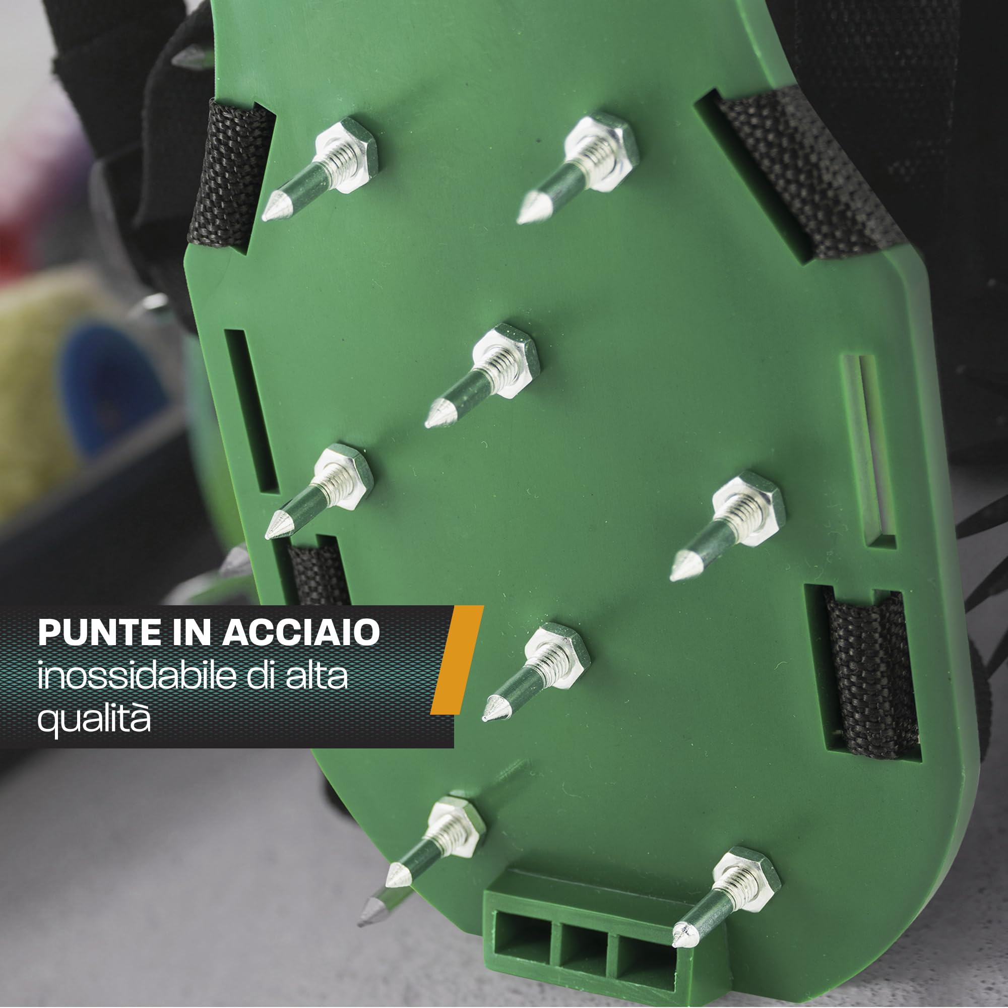 Hinrichs Scarpe per unghie – 2 x suole per unghie in 30 x 13,3 cm e punte da 25 mm – misure regolabili per la ventilazione del prato – scarpe da massetto – scarpe per ventilare il prato – scarpe per