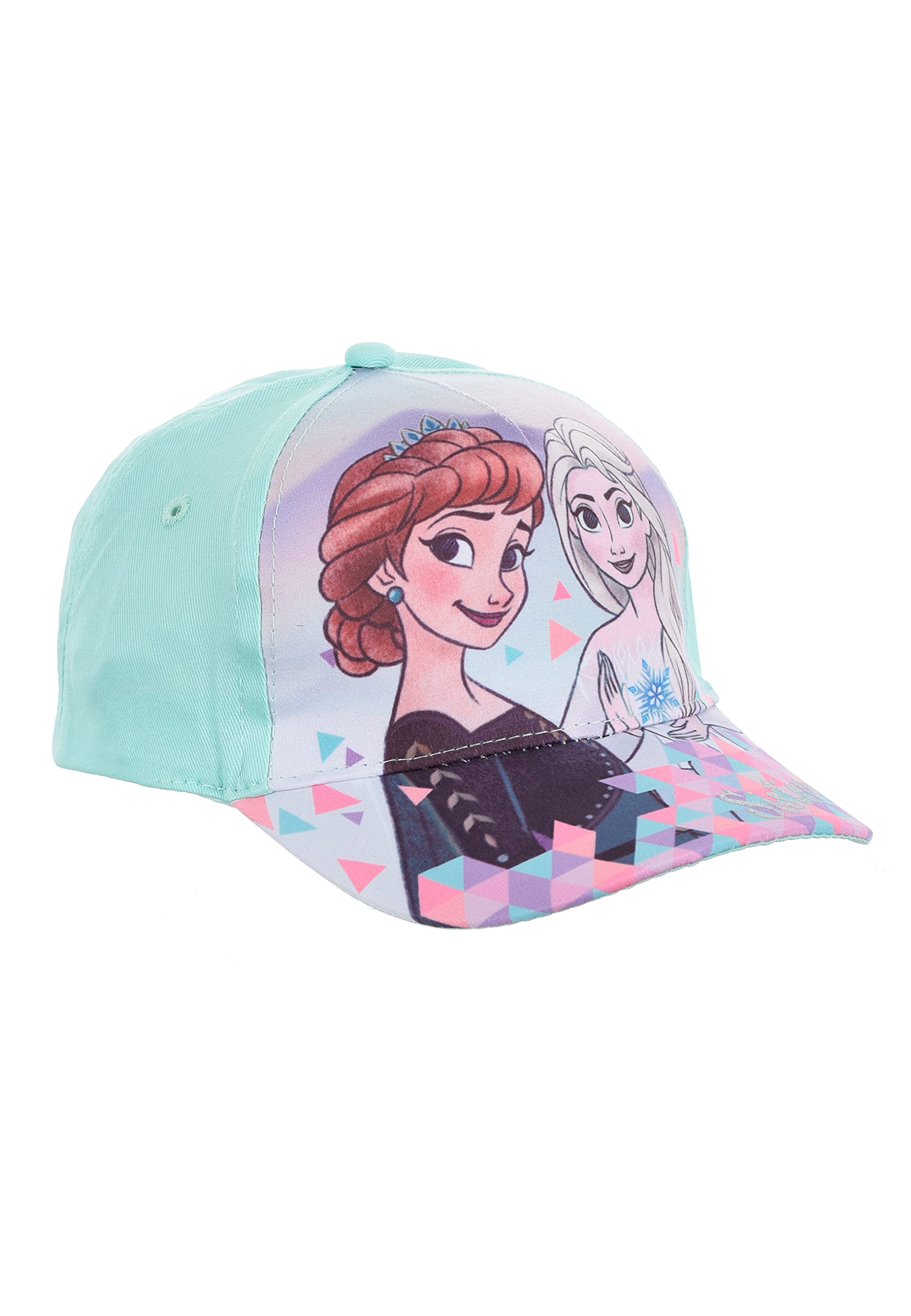 Sun City Frozen - Gorra infantil de la reina de hielo Anna & Elsa, gorra de béisbol para niña, color: turquesa, talla: 52, turquesa, 52 cm