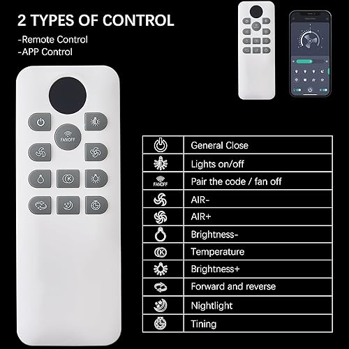 Miniatura 7 de Ventilador de techo de 52 pulgadas, ventiladores de techo tropicales con aplicación y control remoto, ventiladores de techo de hoja de palma para