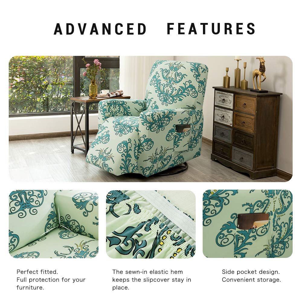 Tikami Recliner Slipcovers Stretch Printed Chair Covers With Side