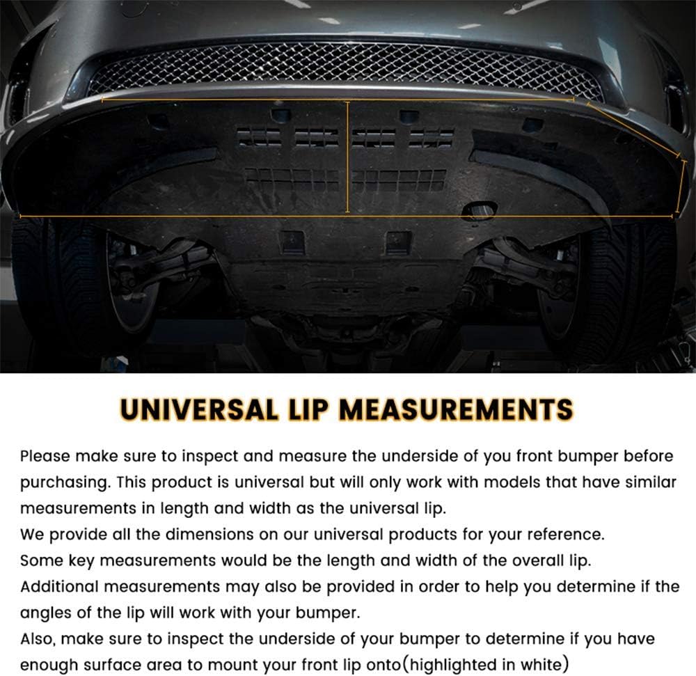 FREEMOTOR802 Adjustable Front Bumper Lip Splitter Universal Fit Most 62"-66" Width Car | A Style Black PP Air Dam Chin Spoiler Lower Guard Valance Chin Protector