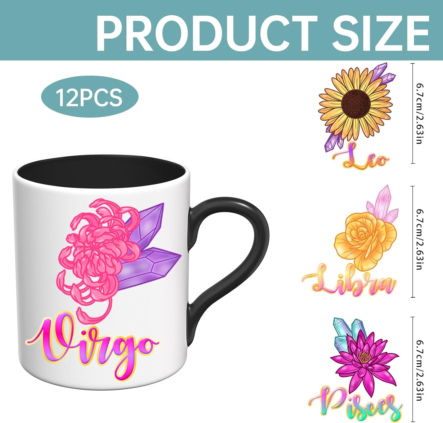 12 PCS Zodiac UV DTF stickers image 2
