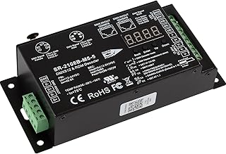 SIRS-E 5 Channel CV DMX RDM Digital PWM Decoder 8/16 bits for RGB & RGBW LED Lighting 12-24V DC UL Recognized Controller 5x8A Dimmer 5809 SR-2108B-M5-5