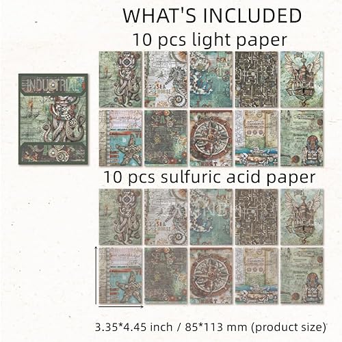 Miniatura 8 de ZXMNBH Kit de papel para álbumes de recortes, collage de engranajes de tiempo, agenda, planificador, materiales, suministros de decoración de diario