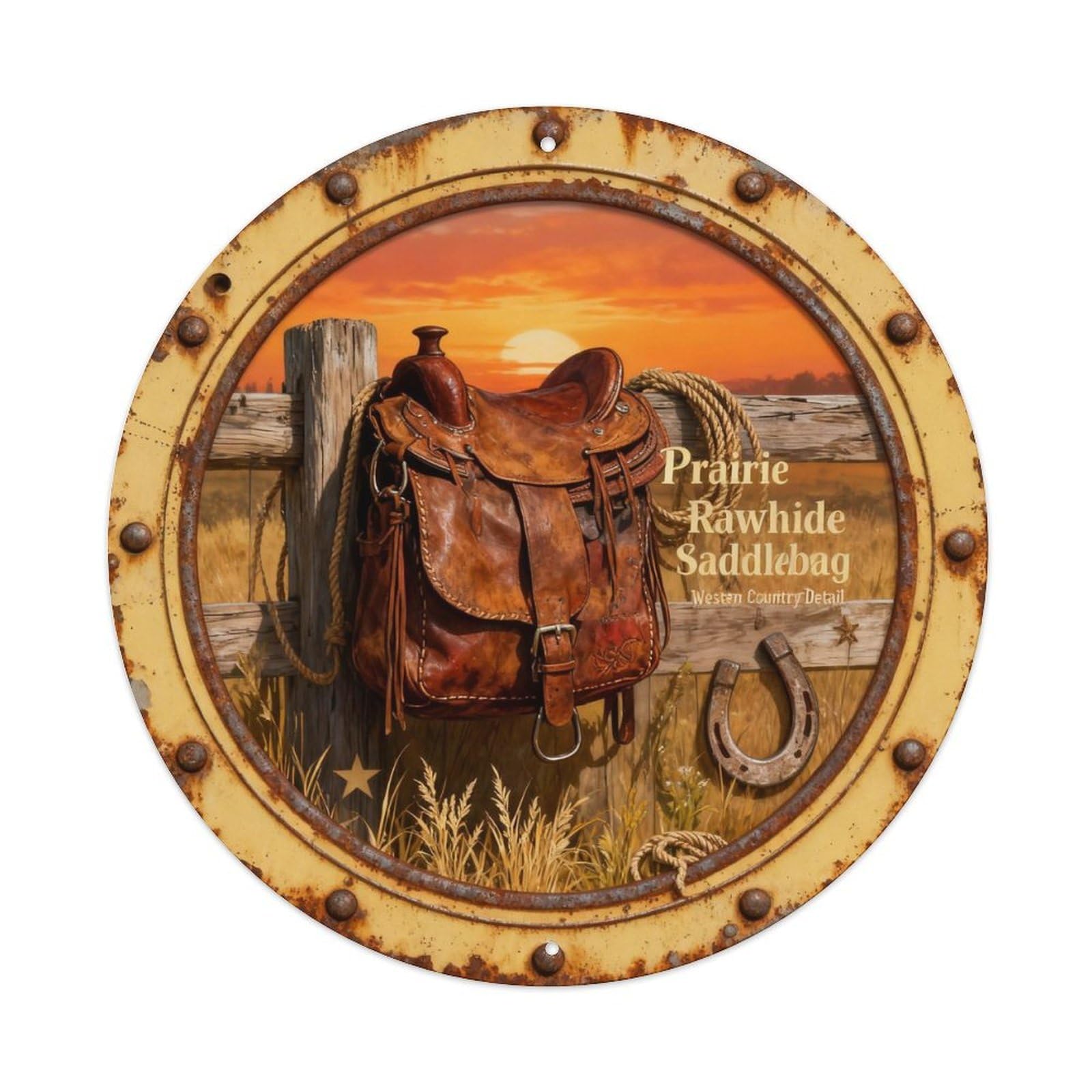 Prairie Rawhide Saddlebag Metal Tin Sign Plaque