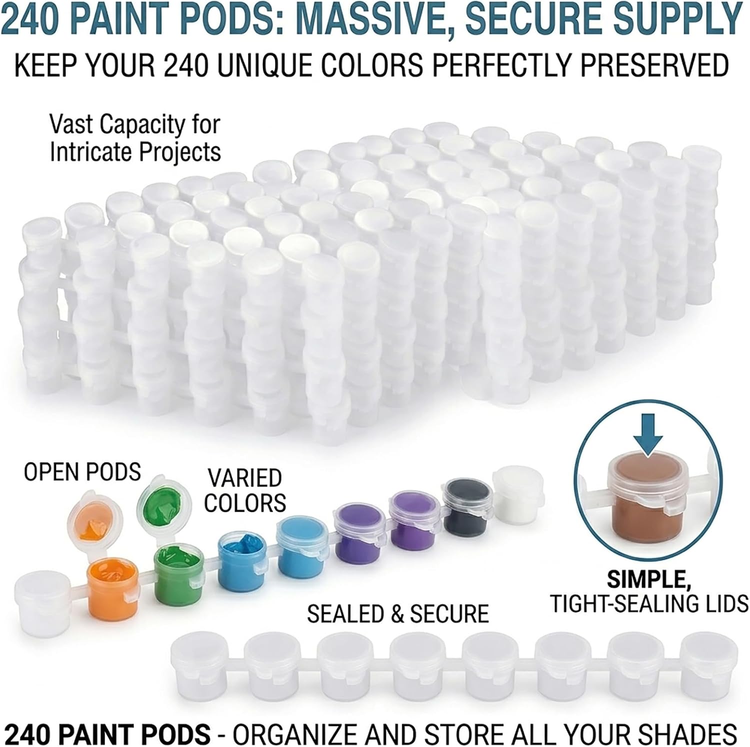 40 Empty Paint Containers with Lids