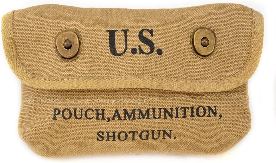US WW2 Canvas Shotgun Shell Ammunition Pouch Marked JT&L 1942