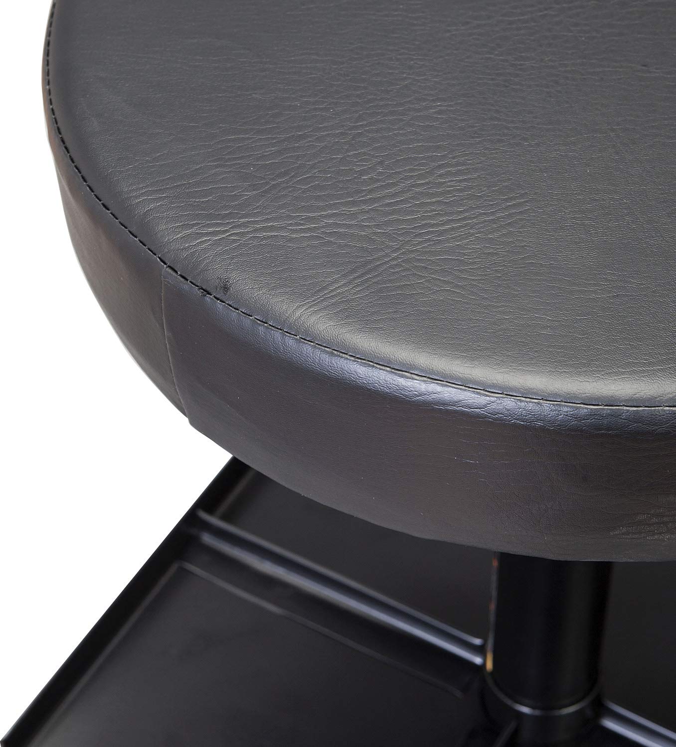 Torin ATR6350B - Asiento de garaje o tienda neumático: taburete mecánico acolchado ajustable con bandeja de herramientas, color negro