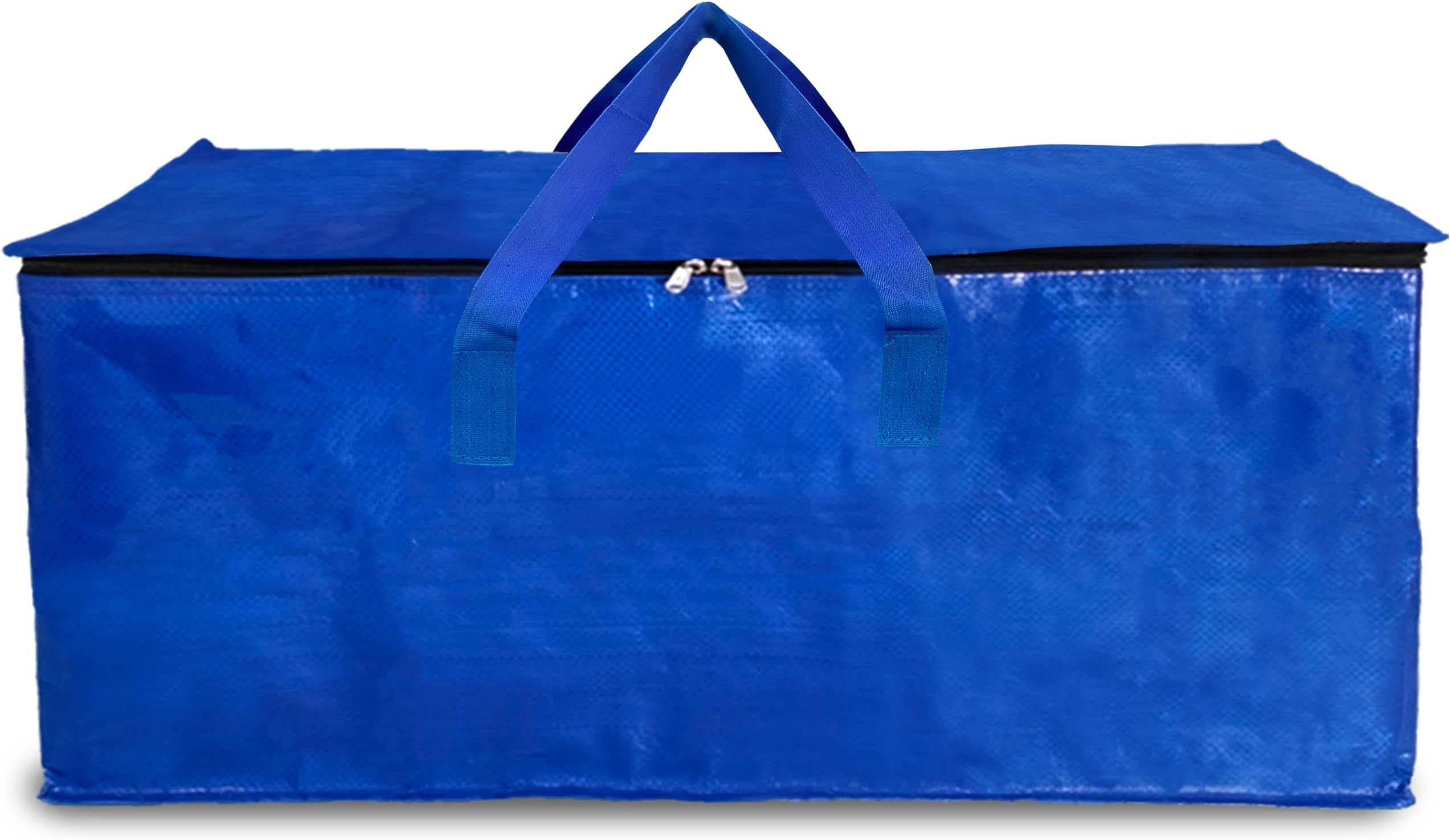 Shalimar Large Capacity Foldable Under Bed Storage Bags/Duffle Bags for Travel/Moving Wardrobe Organizer | Comfortable Handles | Water Resistant | 28.5Lx13.5Wx13.5H Inches | Pack of 1 - Blue