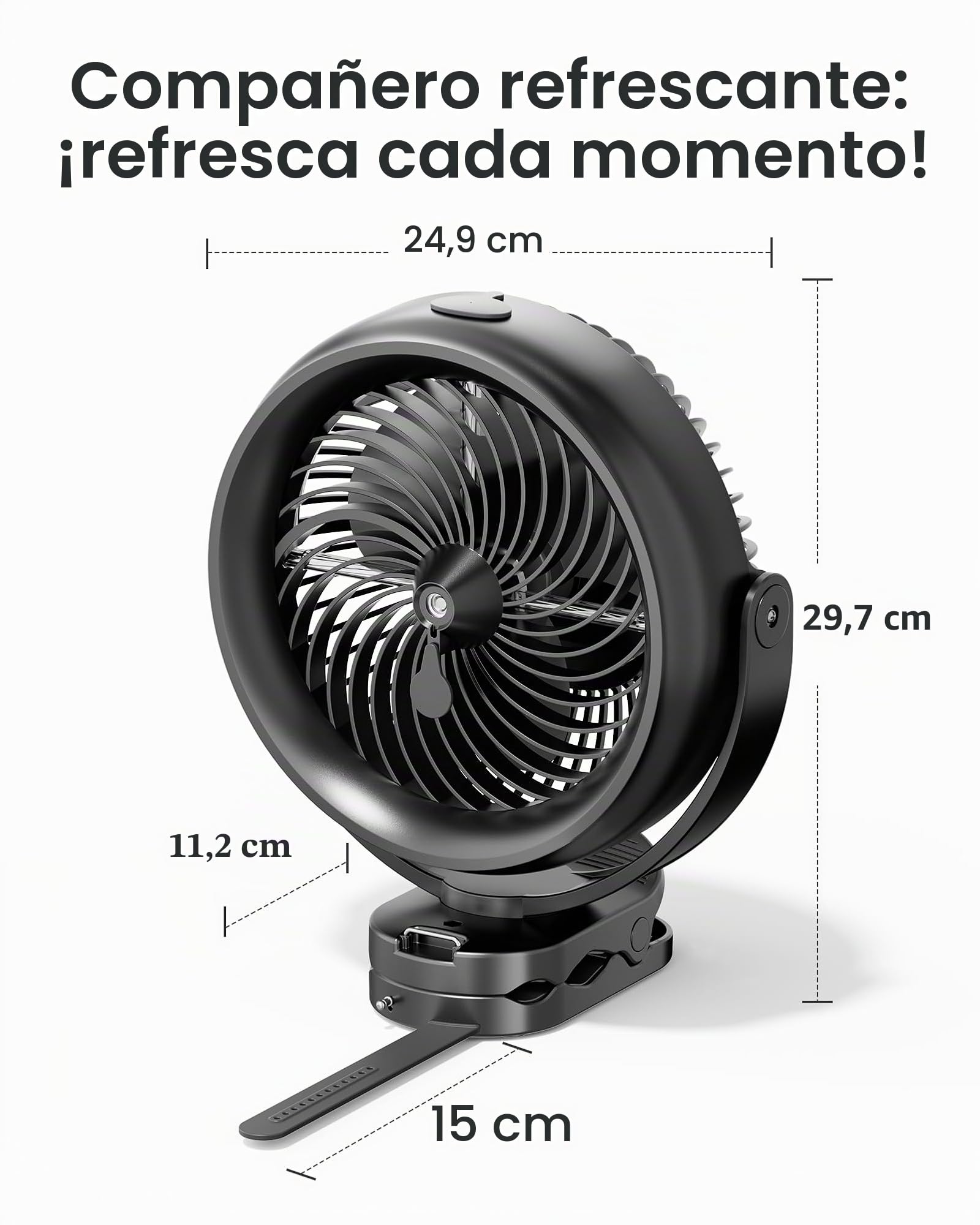 Koonie Ventilador de nebulización de 8 pulgadas, 10000 mAh, funciona con