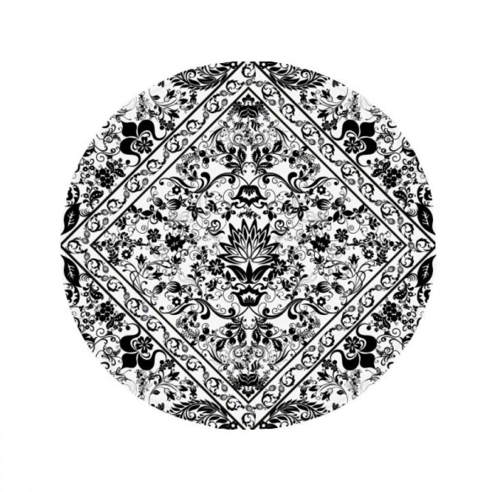 Tapis cadeau original rond DIYthinker 50x50cm avec illustration baroque