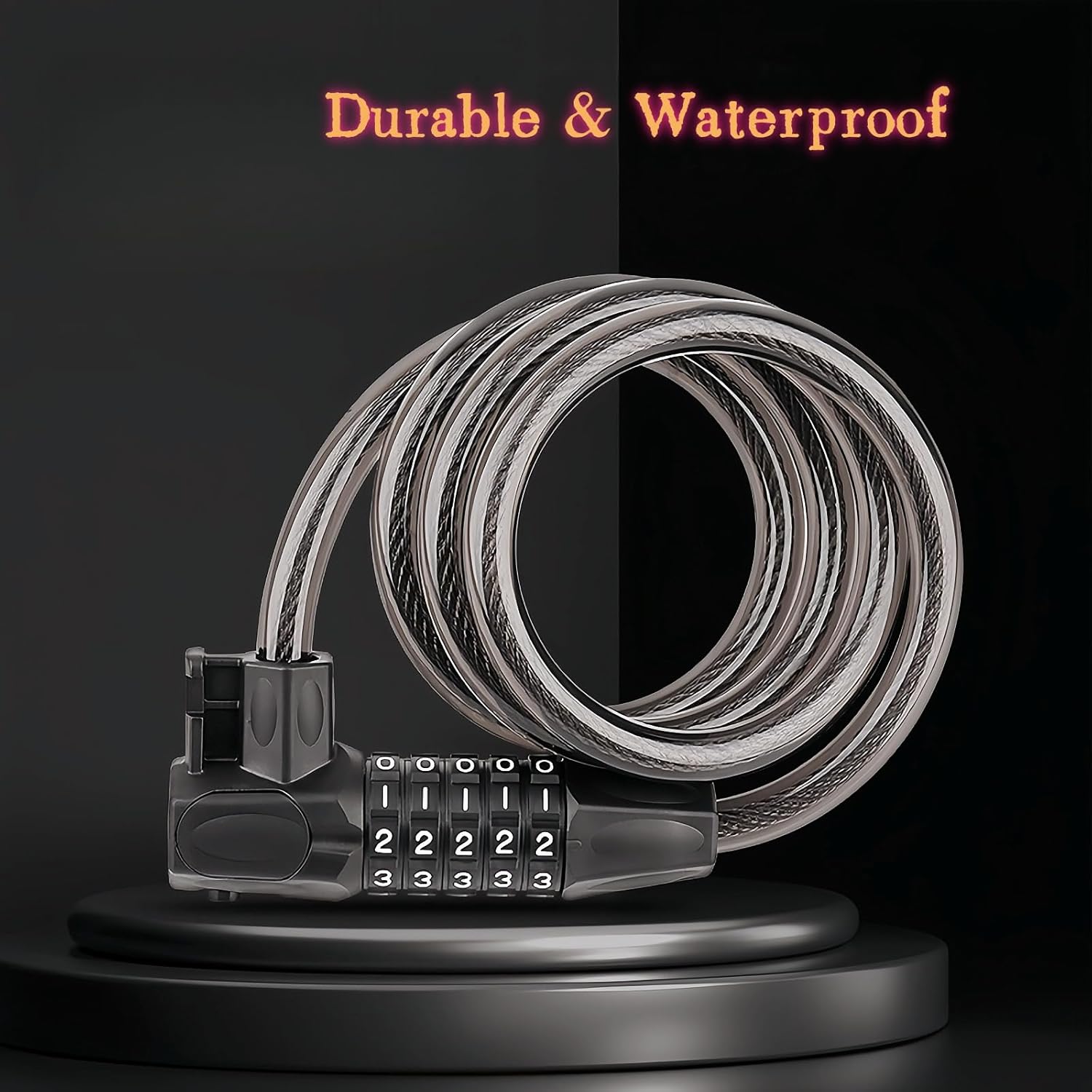 Fay Bless Dual Unlock Bike Anti-Theft Lock - Road/Mountain Dual Use, Five-Digit Password, Steel Cable Loop