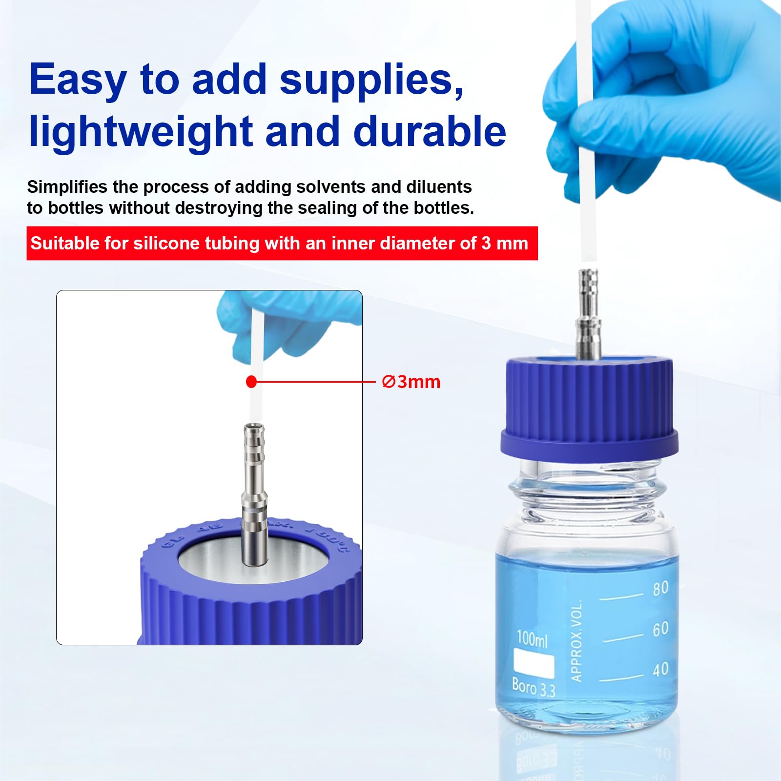 GL45 Stainless Steel Mobile Phase Filling Cap -6