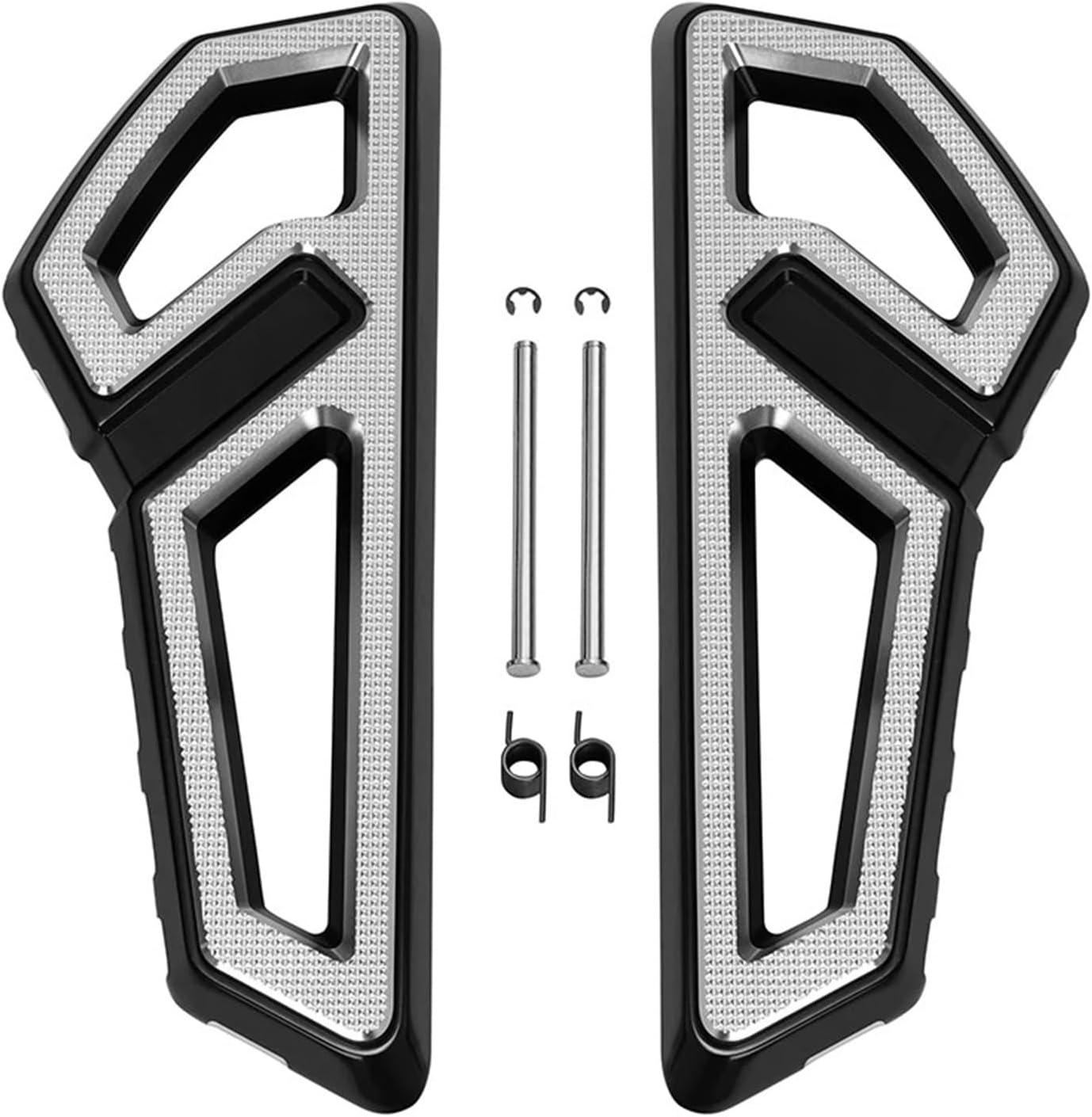 Motorcycle Rider Driver Footboard Floorboard Compatible With Harley Softail Slim FLSL Heritage Classic 114 FLHCS Fat Boy 114 FLFBS Deluxe FL(Black)