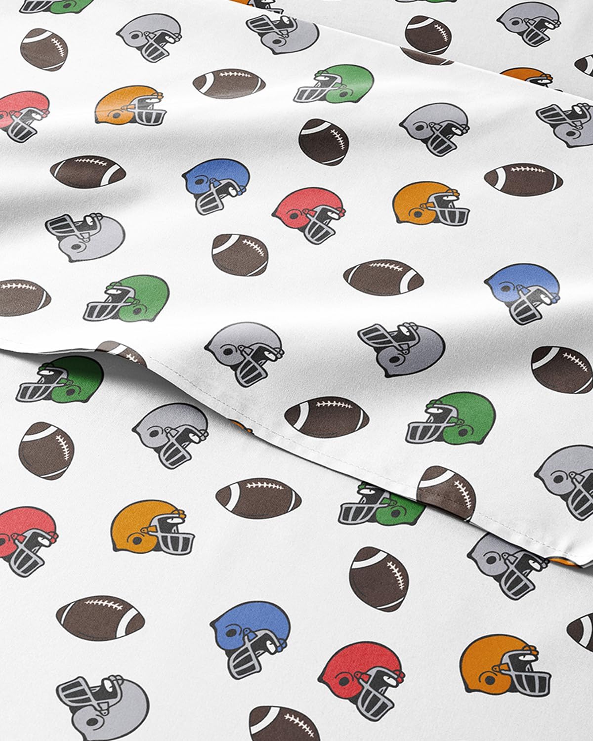 Football Bed Sheets - 3 Piece American Football Bed Sheets - Twin Size Sports Bedding for Kids - Ultra-Soft & Cozy - Breathable & Machine Washable - Helmet Bed Set for Boys, Girls, Teens and Toddlers