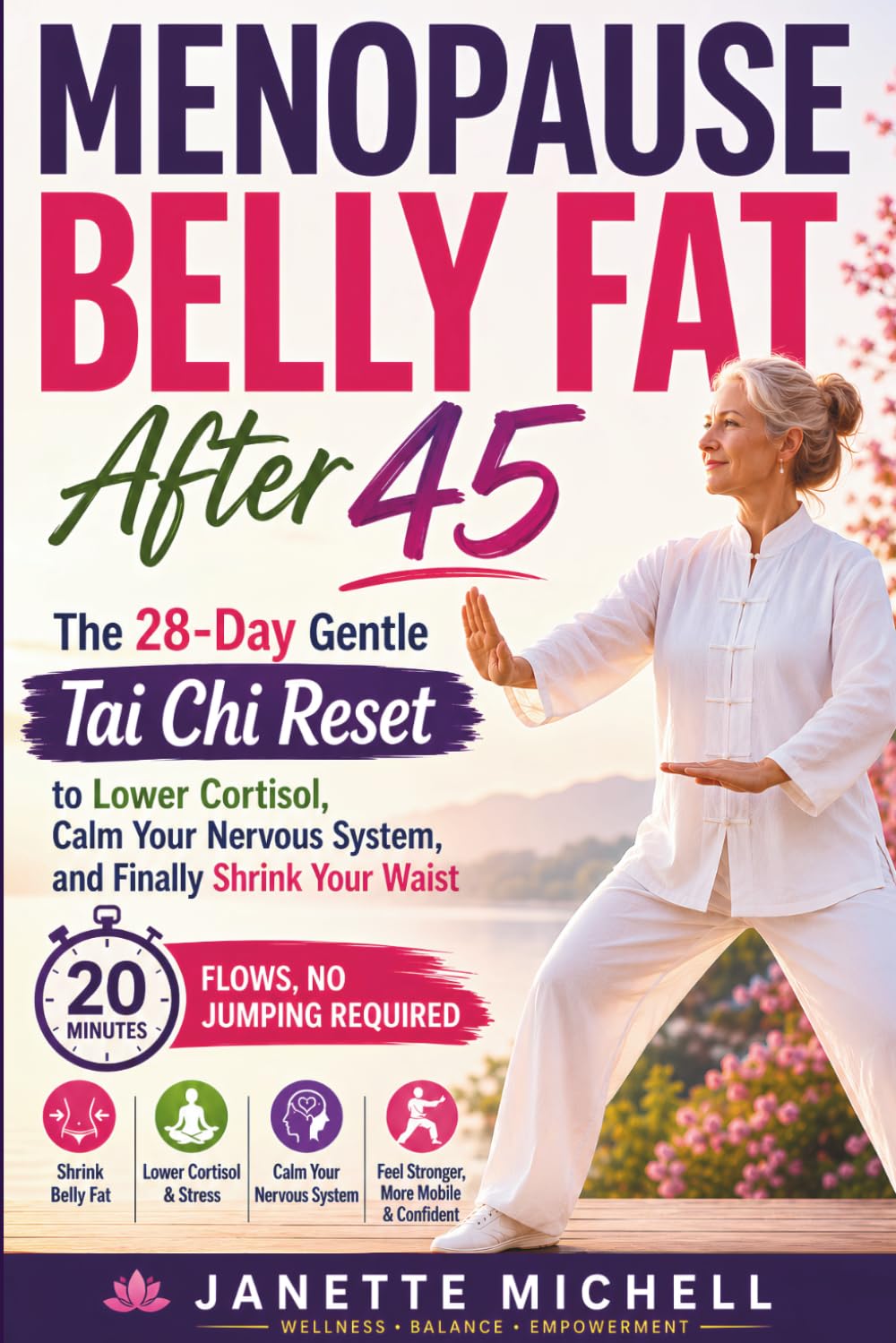 Menopause Belly Fat After 45: The 28-Day Gentle Tai Chi Reset to Lower Cortisol, Calm Your Nervous System, and Finally Shrink Your Waist 20-Minute Flows, No Jumping Required