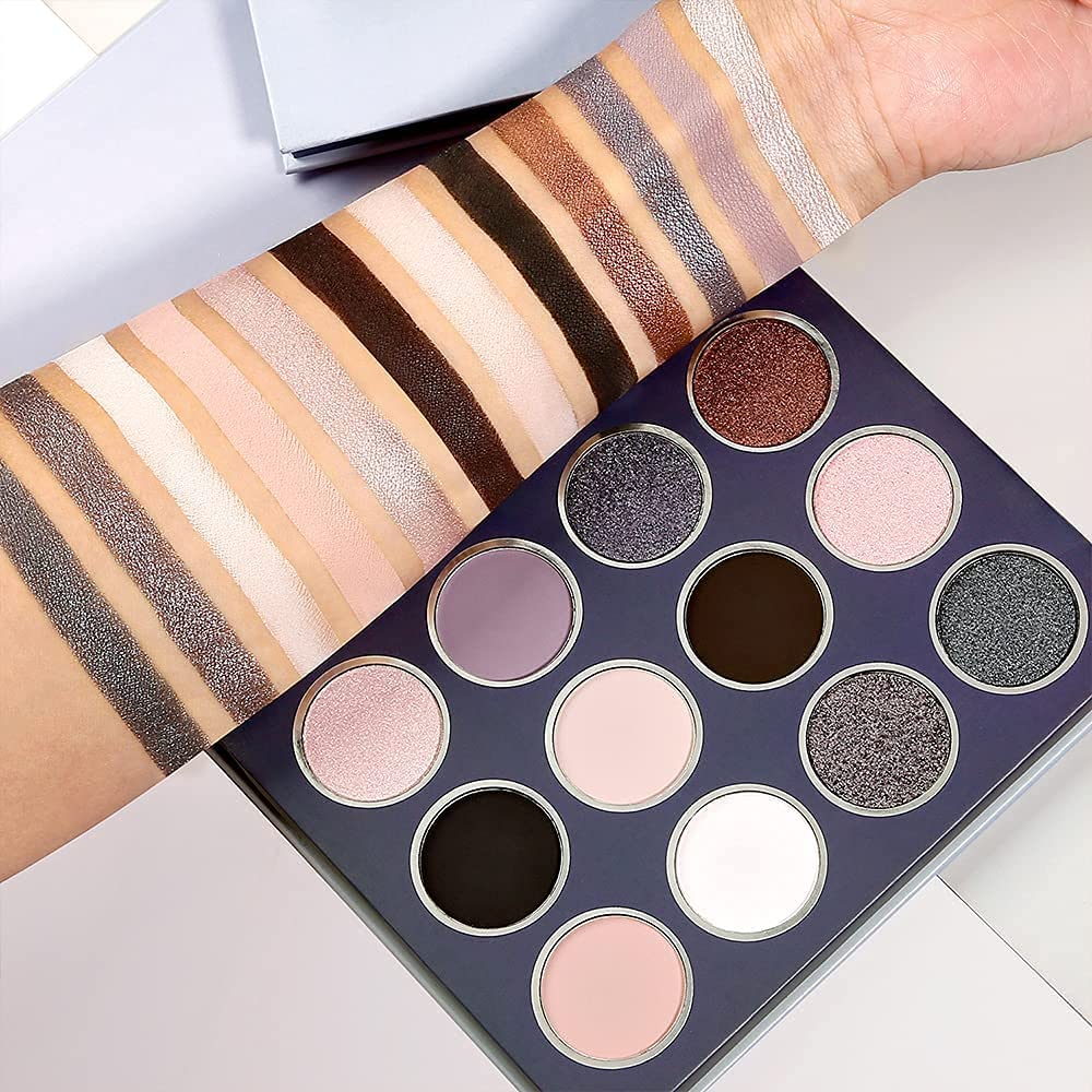 Sponsored Ad – Smokey Grey Eyeshadow Palette, Goth Black Eyeshadow Palette, Pigmented Velvety Matte Shimmer Neutral Silver Eyeshadow Pallet,Long-Lasting Natural Nude Brown Dark Small Makeup Palette Eye Shadow