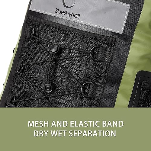 Miniatura 3 de Blueshyhall Mochila seca impermeable para acampar de viaje al aire libre, 30L Verde, Viajes