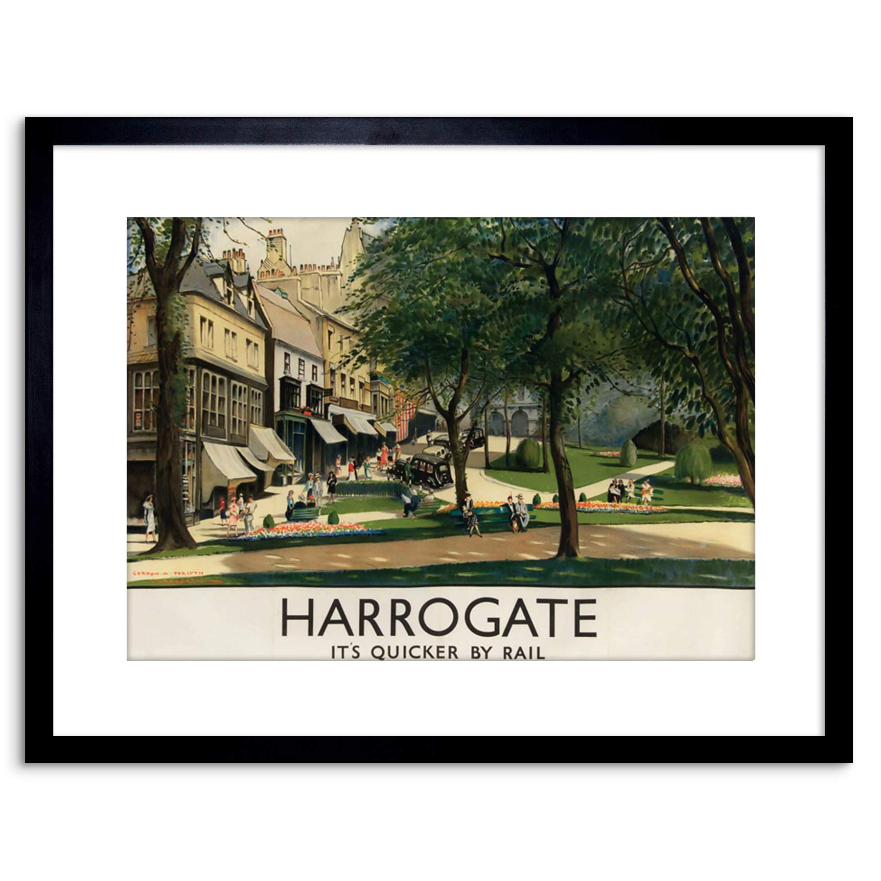Wee Blue Coo AD ENGLAND BRITISH HARROGATE RAIL FRAMED PRINT F97X2530