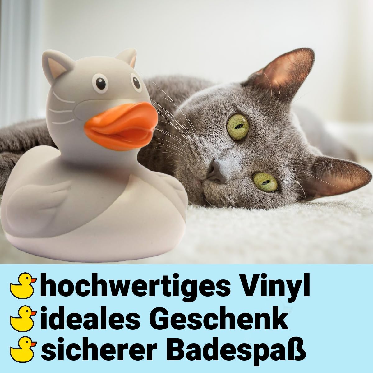 Duckshop I Bath Duck City Duck Egypt I Squeaky Duck – L: 7,5 cm I include portachiavi con paperella che squittisce nel set, regalo per gli amanti