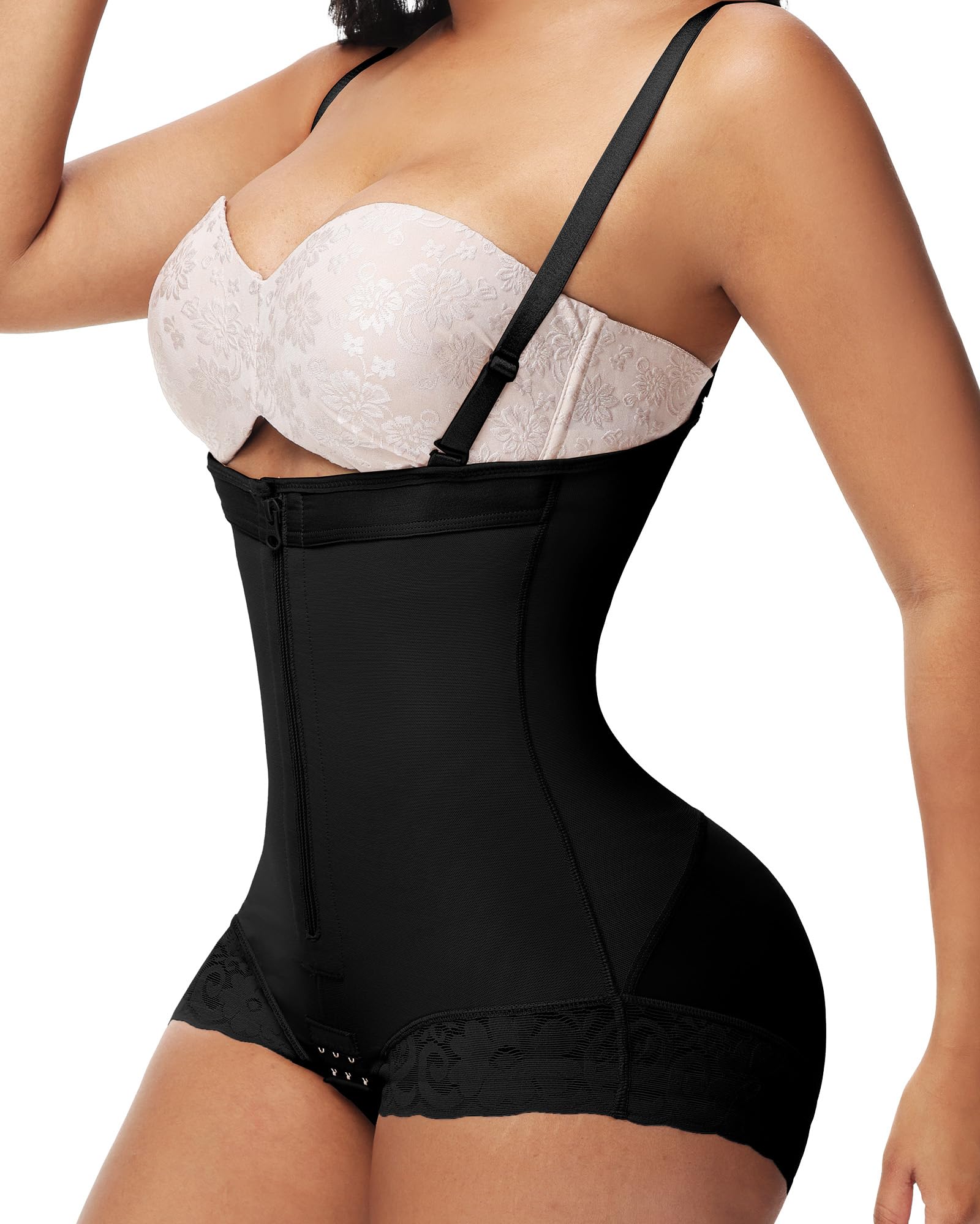 SHAPSHEFajas Colombianas Moldeadoras Body Shapewear for Women Tummy Control Zipper Open Bust Compression Garment
