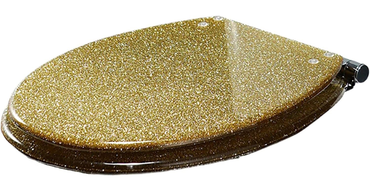 Bidet Toilet seat Glitter Transparent Soft Close Resin - Quick Release Easy Installation with Sparkly Fixing Hinge for Effortless Cleaning, Close, Soft, Bidet, seat, Resin, Transparent