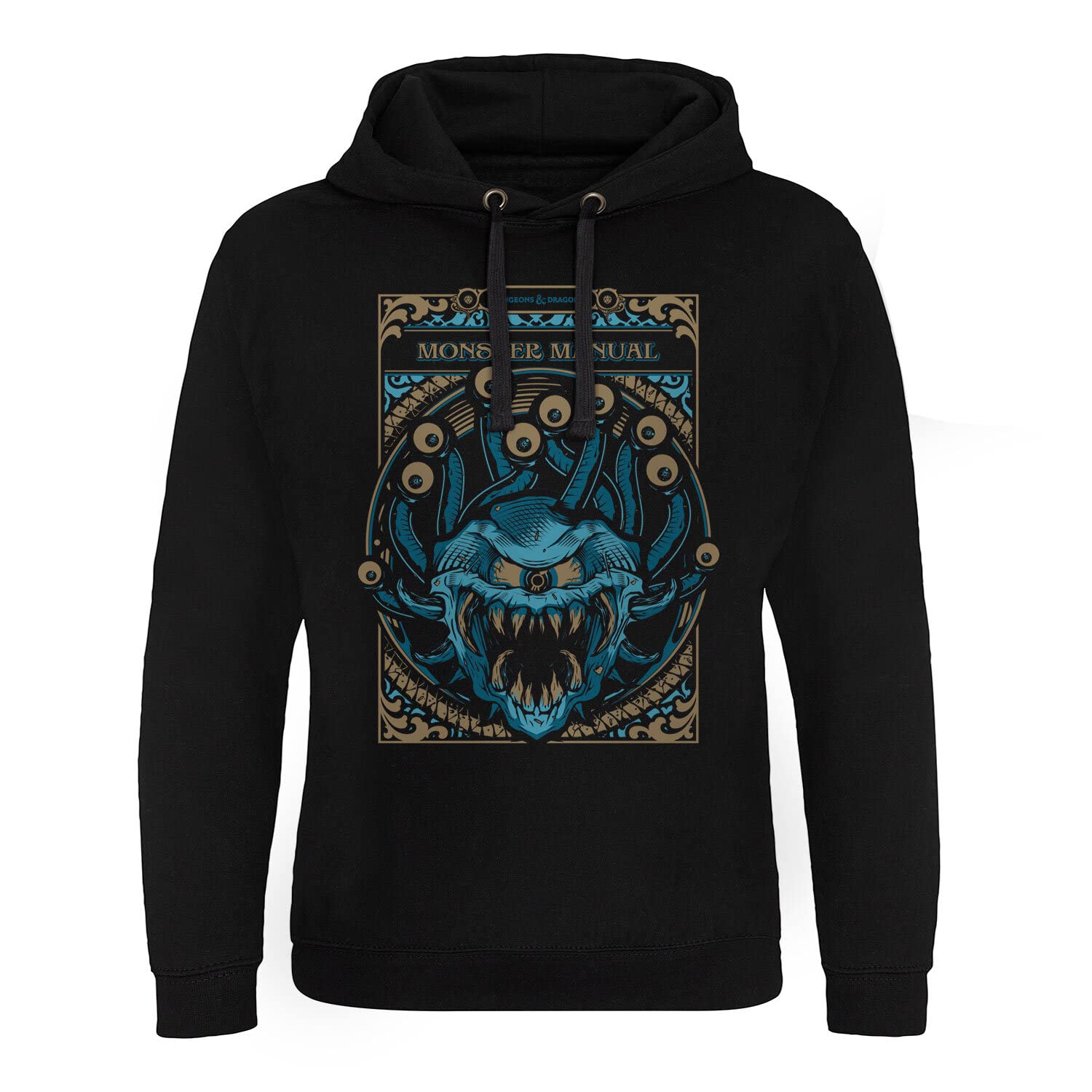Dungeons & Dragons Unisex Black Officially Licensed Monsters Manual Epic Hoodie (Black), Large