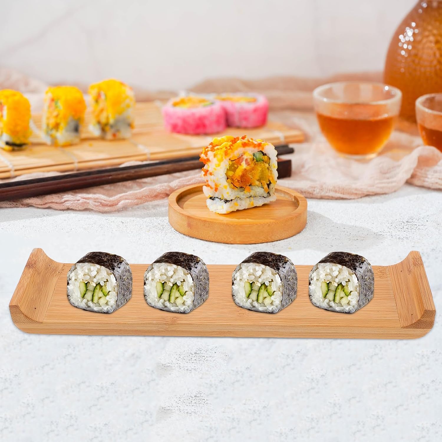 LABRIMP Sushi Serving Tray Medium Size Japanese Style Decorative Plate for Sushi and Sashimi Presentation Home Dining and Entertaining