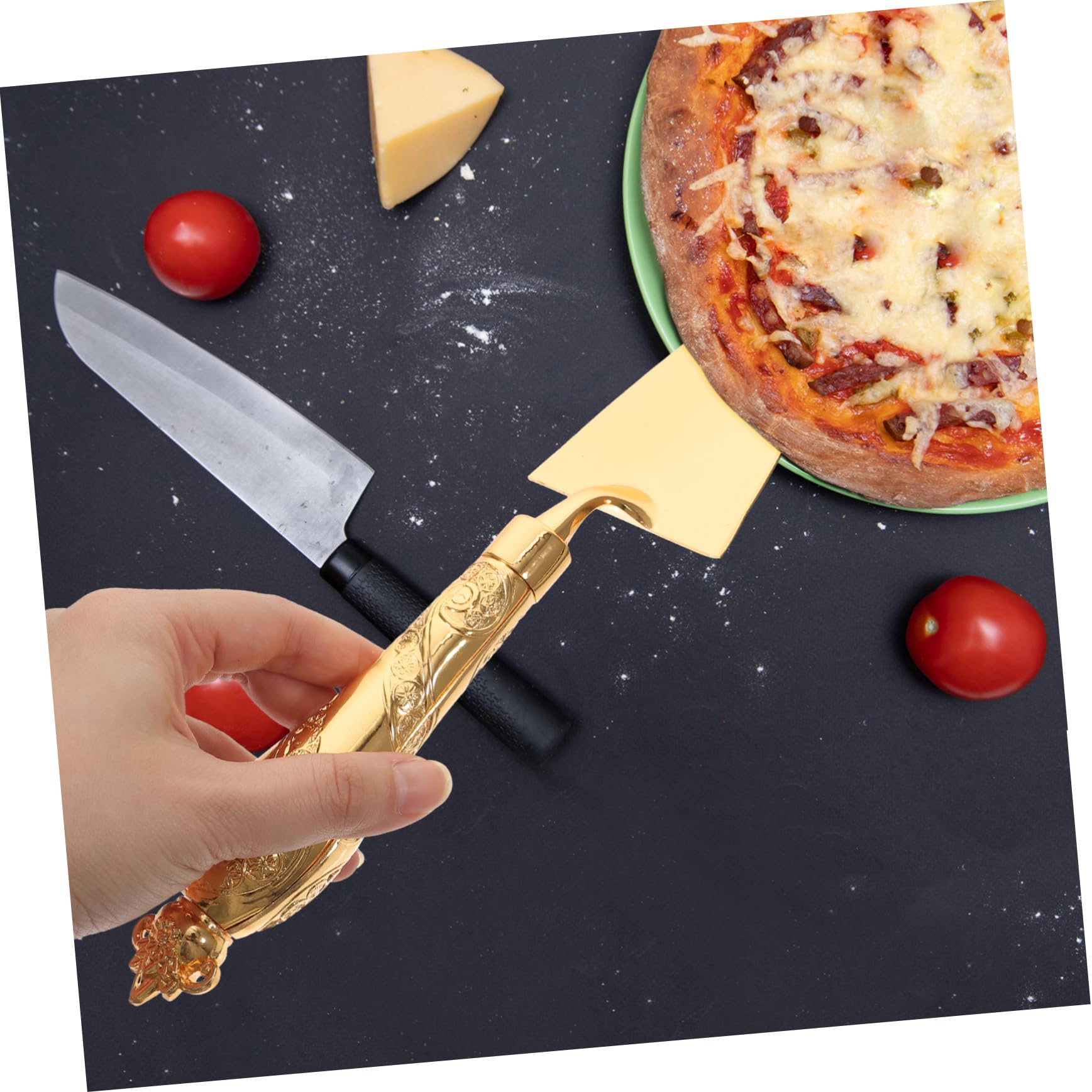 Cabilock 1 Set Elegant Cake Cutter and Spatula Set Cake Serving Tools for Birthdays Weddings and Home Baking Features Stylish Design Easy to Clean and Construction