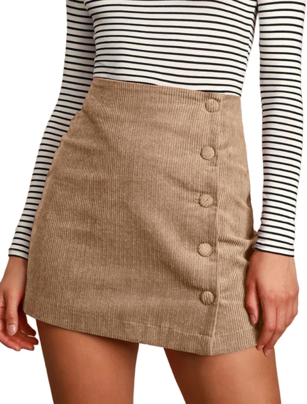 IDEALSANXUN Corduroy Skirt Women Fall Winter High Waisted Short Pencil Bodycon Vintage Cute Mini Skirts