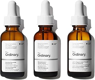 Antioxidant Collection - Skin Care Bundle Set For Age Support - Ascorbyl Glucoside Solution 12%, Resveratrol 3% + Ferulic Acid 3%, 100% Organic Cold-Pressed Rose Hip Seed Oil