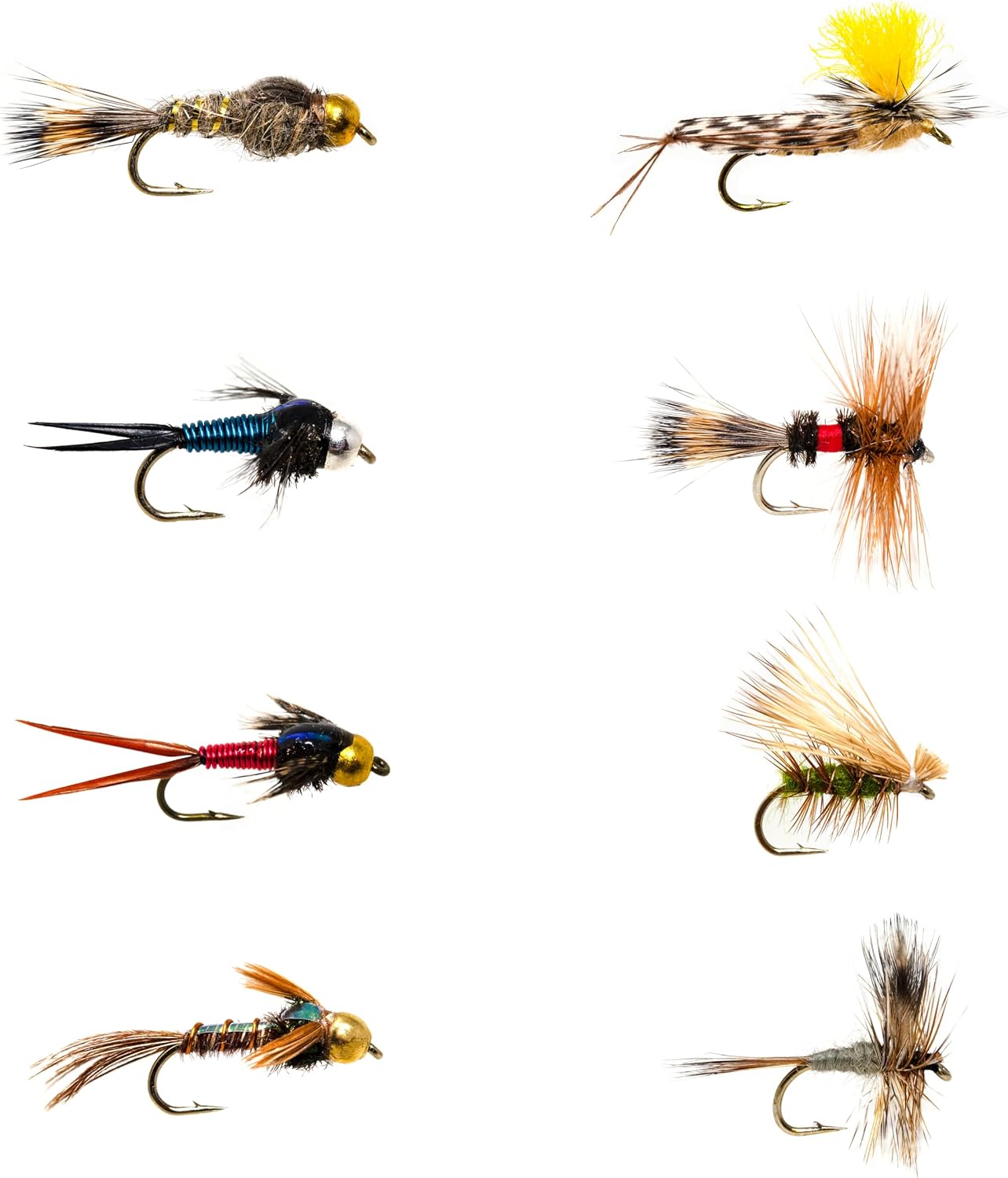 Outdoor Planet Favorite Fly Fishing Flies Kit Fly Assortment Trout Bass Fishing | Dry Flies, Wet Flies, Nymphs, Hopper, Caddis, Worm | Trout, Bass, Steelhead Fishing