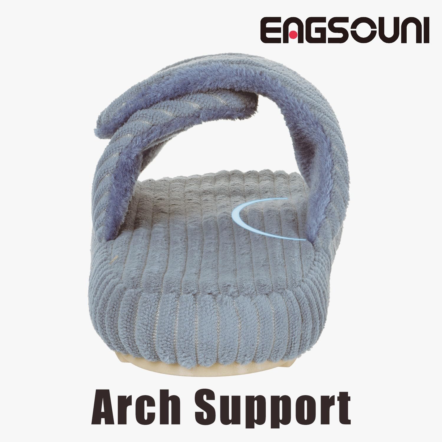 Eagsouni Pantoufles Femme Mousse à Mémoire Confortable Cord Chaussons Réglable Largeur Bout Ouvert Chaussures Antidérapantes Slippers