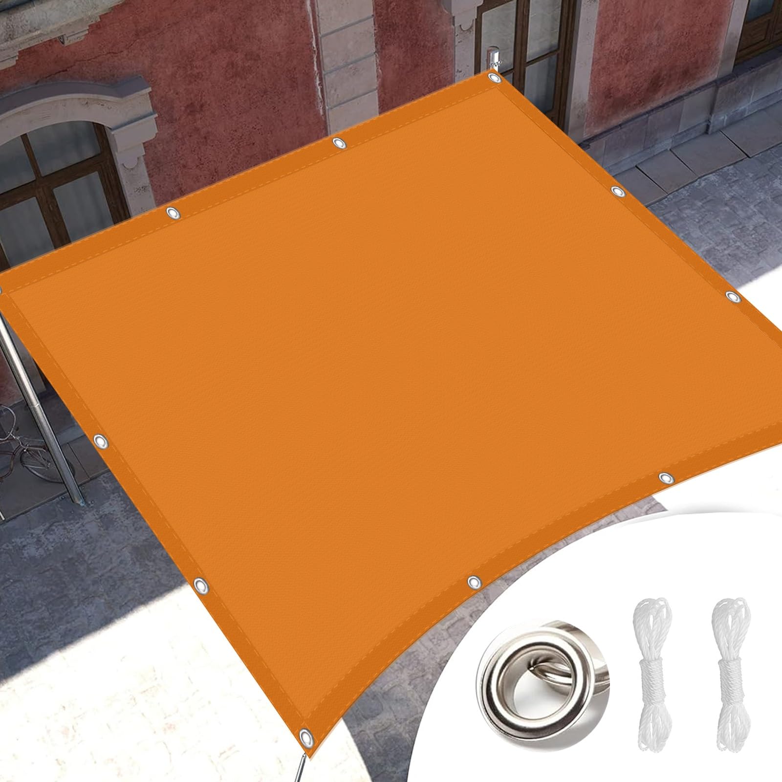 Voile d'ombrage contre la chaleur et les UV toile pliante orange