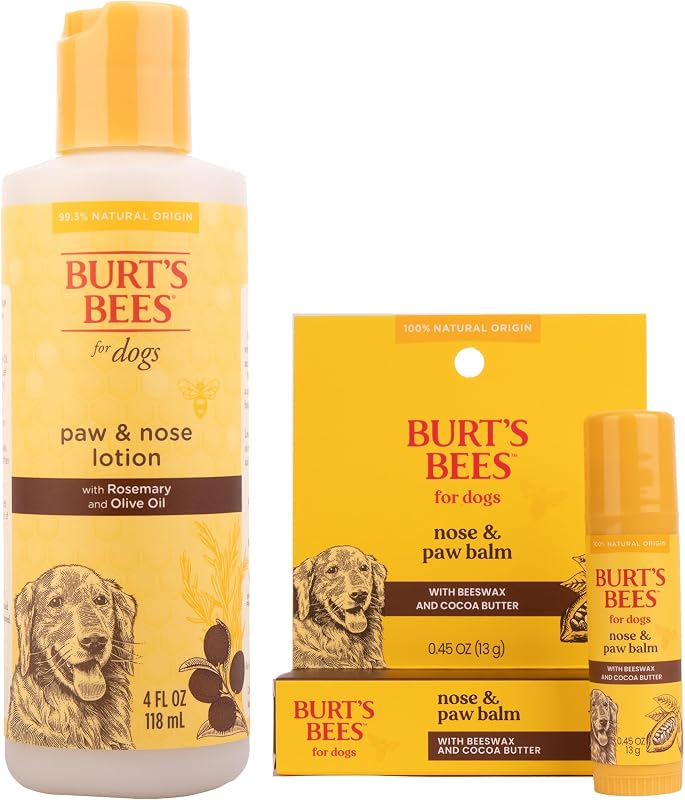 Bundle - Paw & Nose Lotion with Rosemary & Olive Oil (4 oz) & Nose & Paw Balm with Beeswax & Cocoa Butter, Natural Moisturizers for Dry, Cracked Dog Paws & Noses