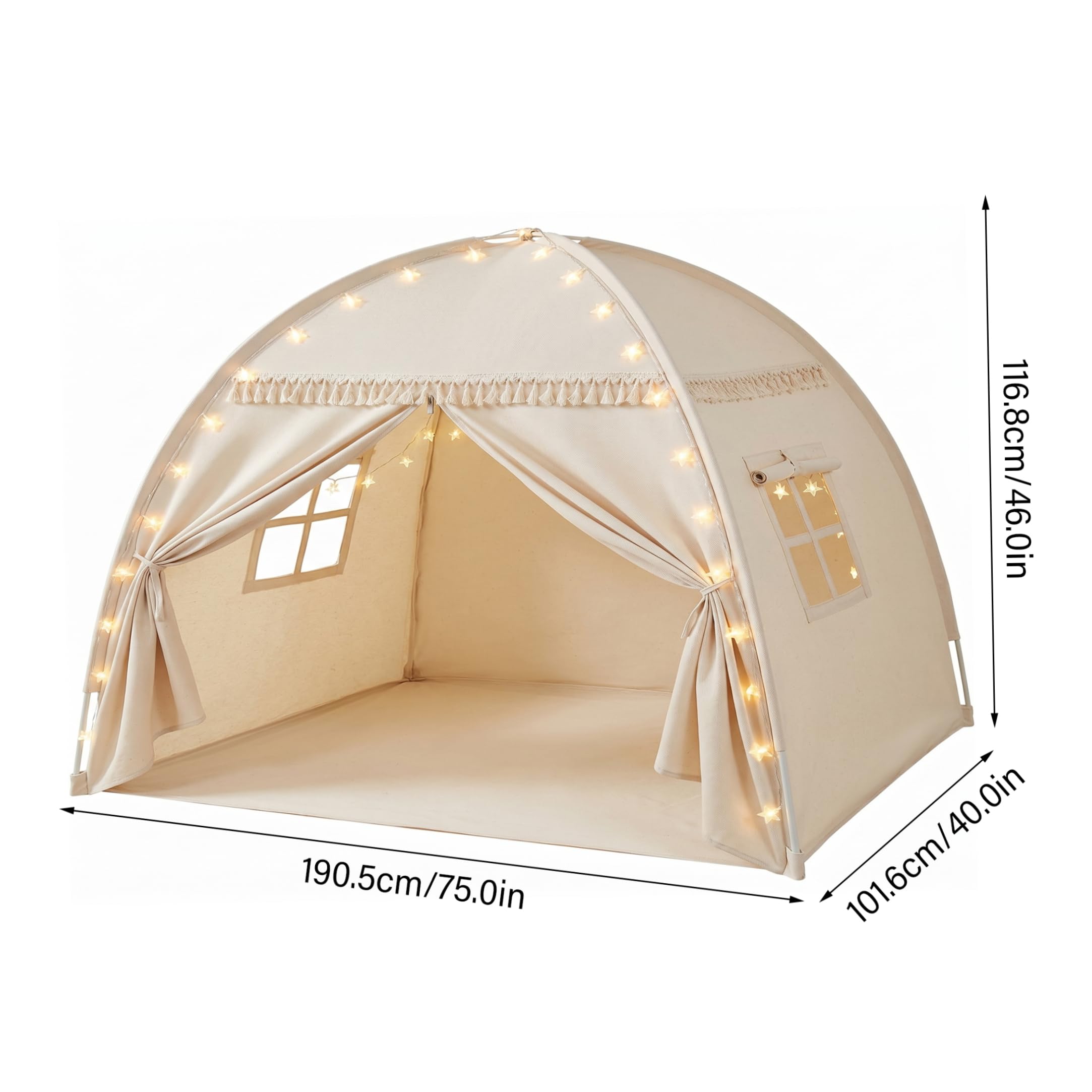 Tienda de campaña Interior para niños, Tienda de Juegos para Espacio Privado, casa de Juegos para niños pequeños con Cortina de Ventana y Puerta, decoración al Aire Libre