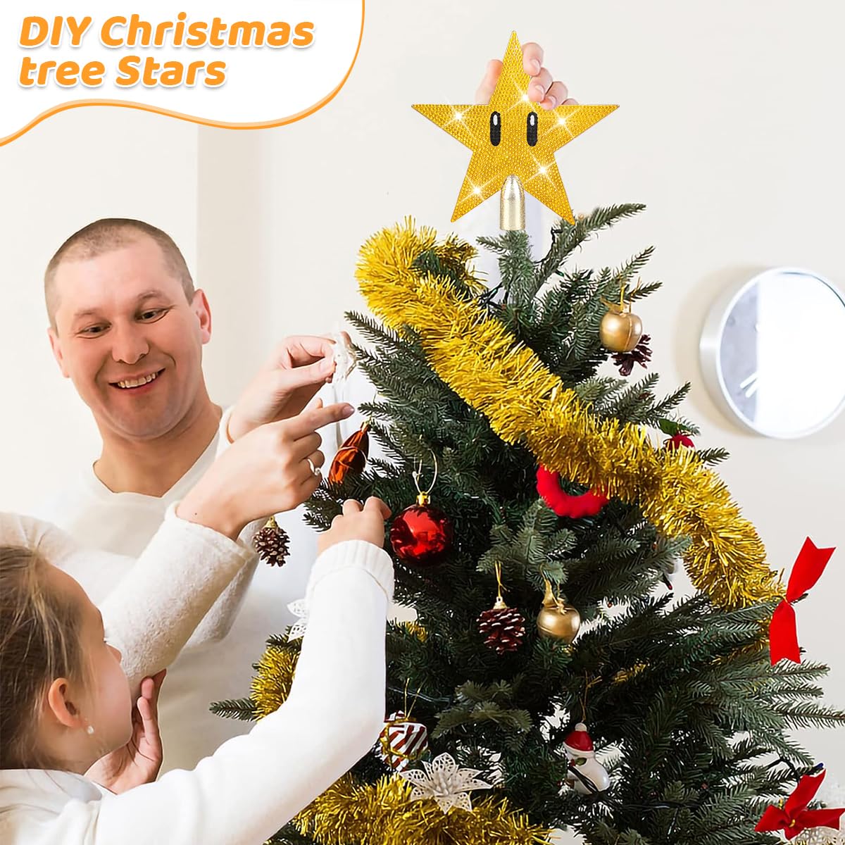 Amazon.com: Mini Star Christmas Tree Topper - Retro Super Star