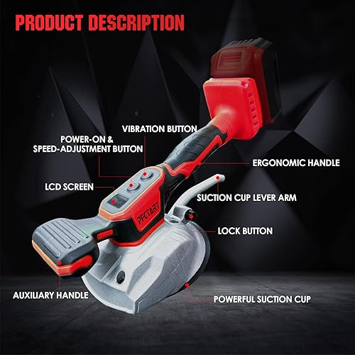 Miniatura 3 de Máquina niveladora inalámbrica de vibración de azulejos, para batería Milwaukee de 18 V, herramienta vibradora de azulejos con 8 velocidades