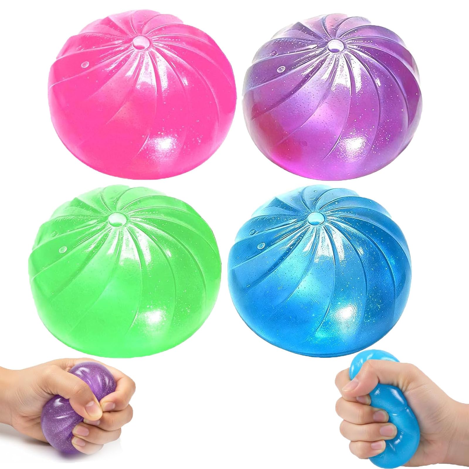 2PCS Mystery Dumplings Squishy, Glitter Dumpling Squishy, Squishy Fidget for Anxiety Stress Relief, Cute Squishies Dumplings Stress Balls for, Novelty Gifts