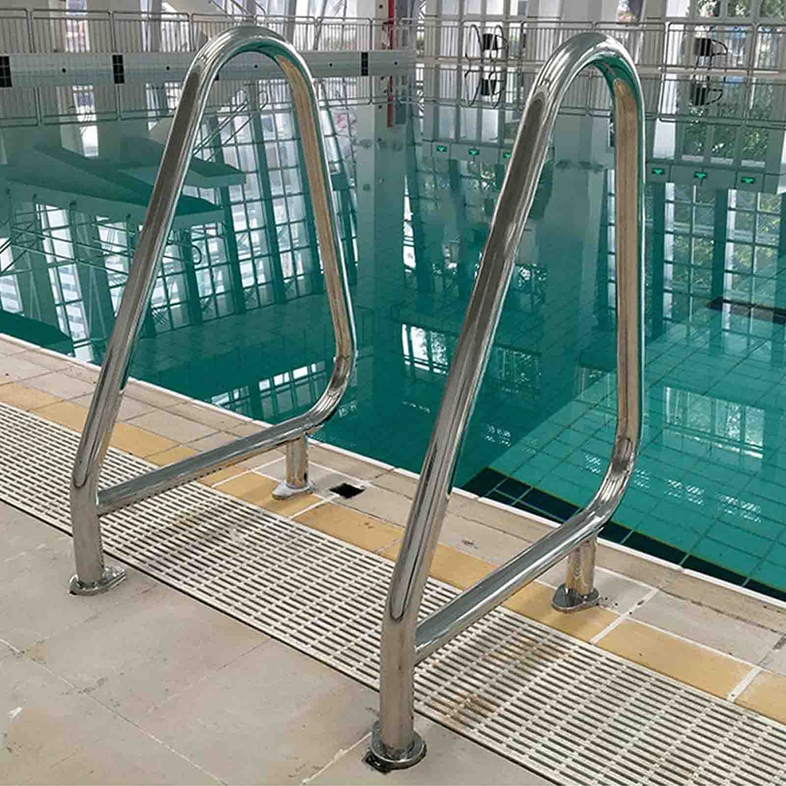 Swimming Pool Safety Hand Rail 2PCS Swimming Pool Safety Handrail Kit Pool Handrails Pool Hand Rail, 304 Stainless Steel Swimming Pool Stair Rail, 250LBS Load Capacity, Easy Mount Hand Grab Rail