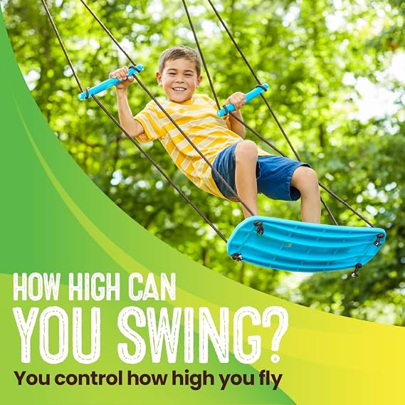 Swurfer Kick Stand Up Surfing Tree Swing Outdoor Swings for Kids Up to 200 Lbs - Hang from Up to 10 Feet High - Includes 24 SwingBoard, UV Resistant Rope, Handles