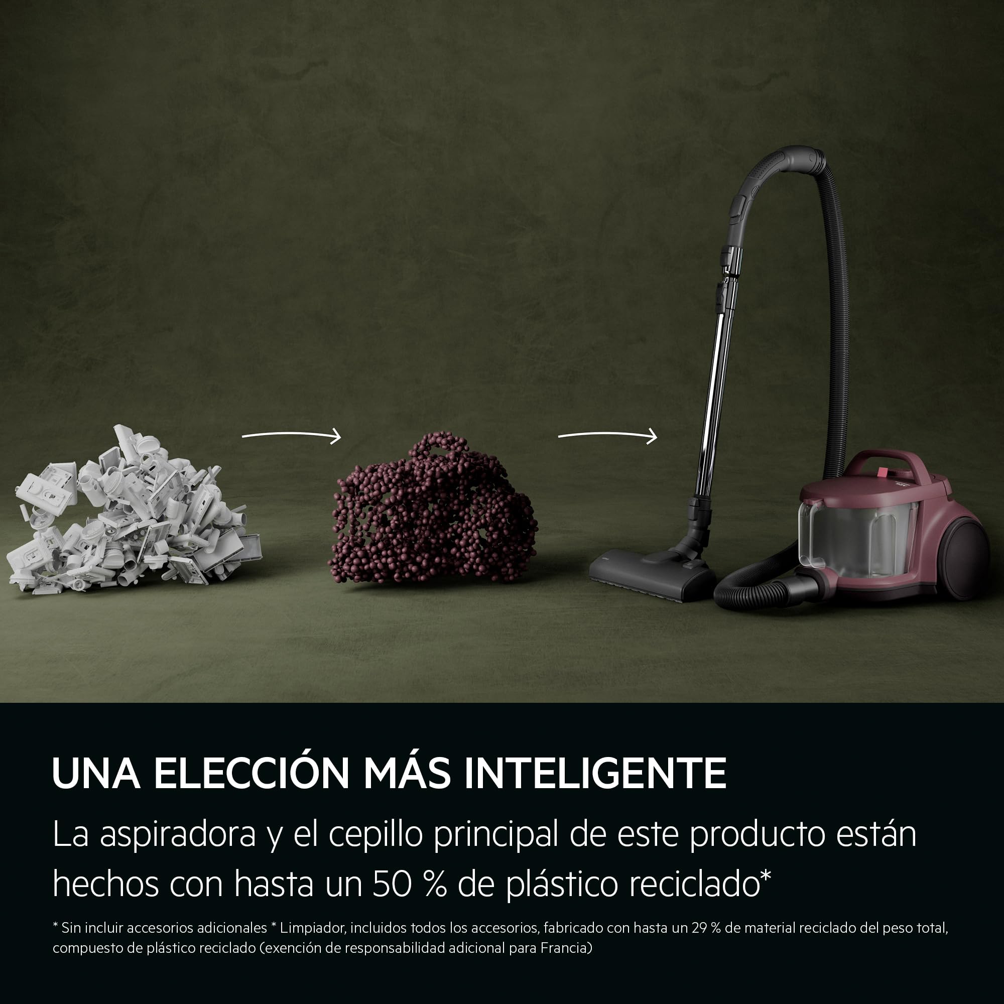AEG Aspiradora de Trineo Sin Bolsa AL51C1DRF, 1000W, Filtro Hygiene Lavable, 78dB, Depósito de 2L, Radio de Acción de 9m, Adecuado para Suelos Duros y Alfombras, Rojo