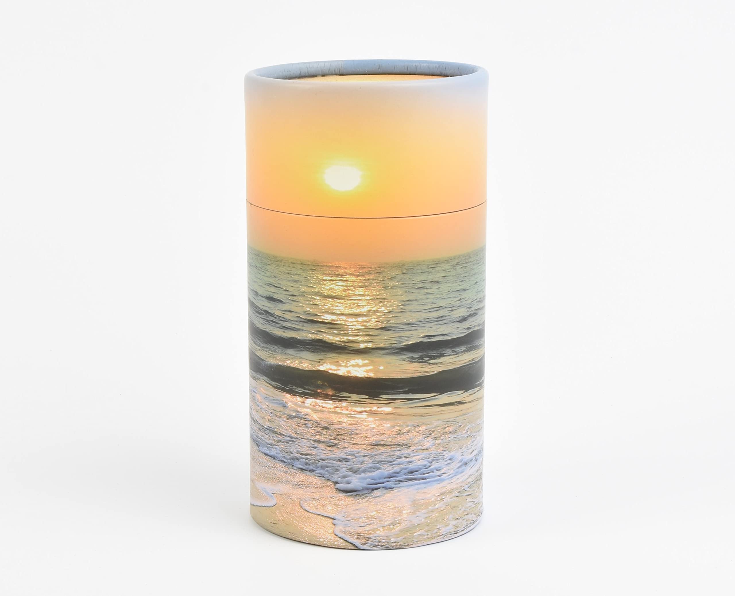 Scattering Ashes Urn, Scatter Tube, Eco-friendly Biodegradable Cremation Urn (Beach Sunset Extra Small) — image 1
