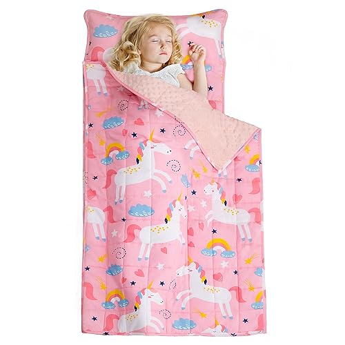 Insugar - Tapete para siesta para niños con manta pesada de 3 libras y almohada 50 x 20 pulgadas saco de dormir 2 en 1 para niños extra largo suave disponible en Yaxa Colombia
