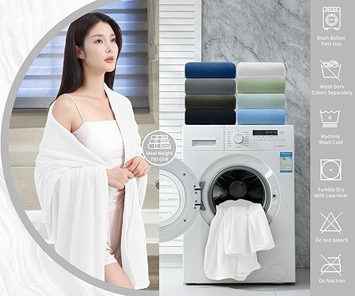 Vista 154 de Juego de toallas de microfibra de 8 piezas, 2 toallas de baño, 2 toallas de mano, 4 toallas pequeñas, toalla de baño extra grande para baño, hotel