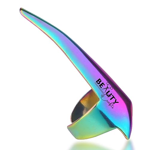 Miniatura 10 de Beauty & Crafts 2 anillos profesionales de separación y seccionamiento del cabello (rectos y curvos) - Herramienta de dedo de acero inoxidable para