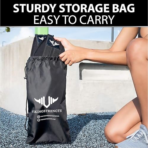 Miniatura 7 de Vikingstrength Correas para abdominales  Par de eslingas acolchadas de alta calidad para gimnasio en casa para barra de dominadas  Levantador de