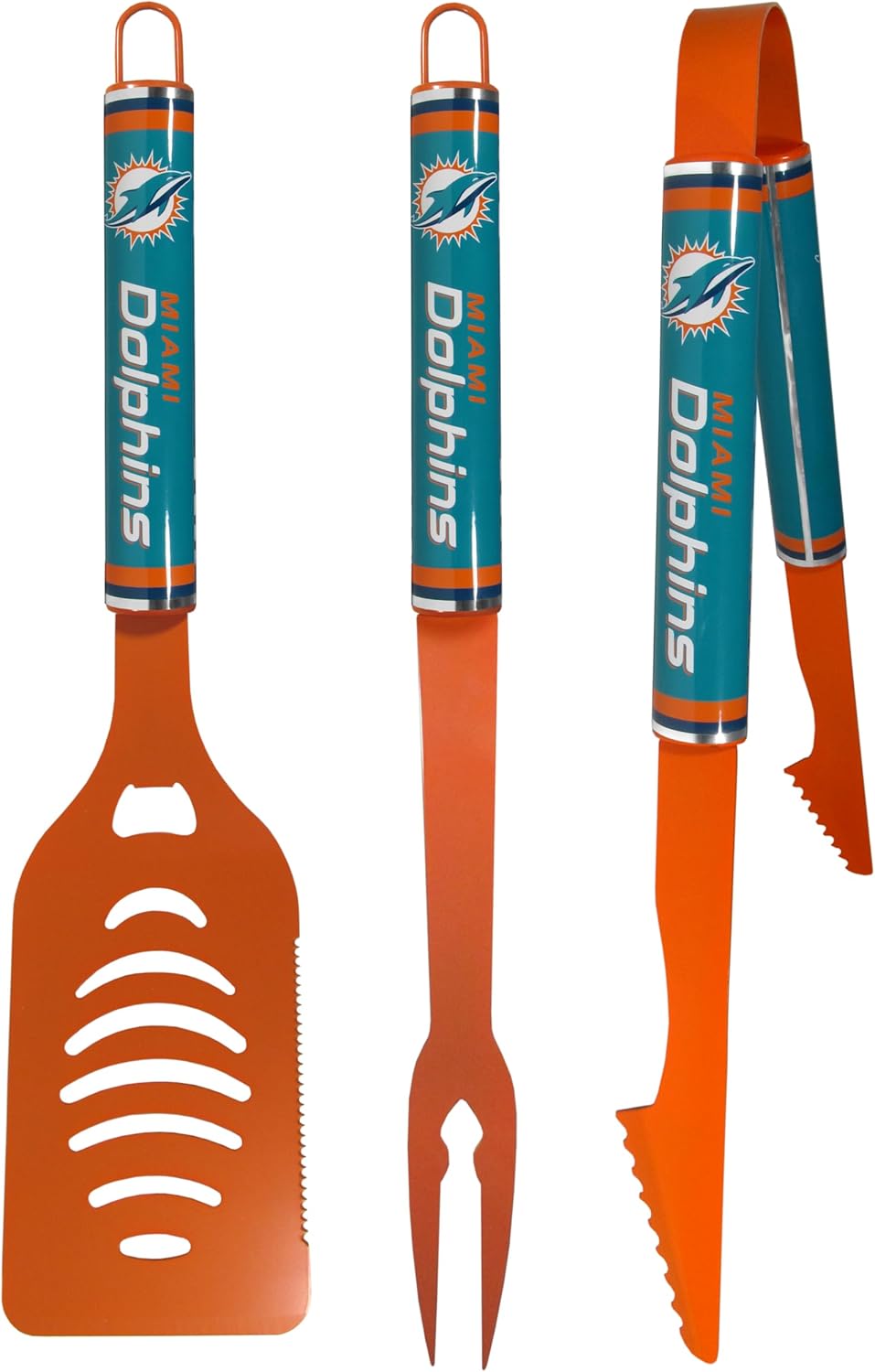 Siskiyou Sports NFL Miami Dolphins 3 pc Color BBQ Tools, One Size, Team Colors