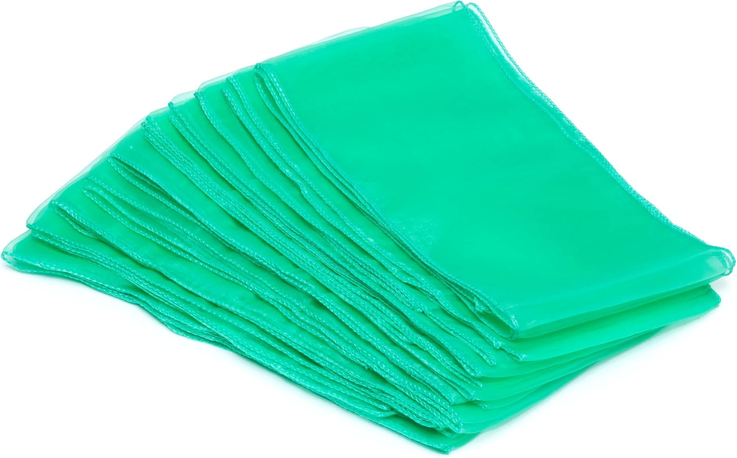 MDS 15 Pack Organza Table Runner 12 x 108 inch Long Premium Table Runners for Wedding Party, Events Decoration, Banquets Decorations, Bright and Smooth Silk Fabric Party Table Runner- Mint