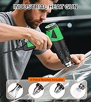 Vista 7 de Pistola de calor industrial de 1800 W, calentamiento rápido, control de temperatura variable de 122 ℉ a 1202 ℉, protección contra